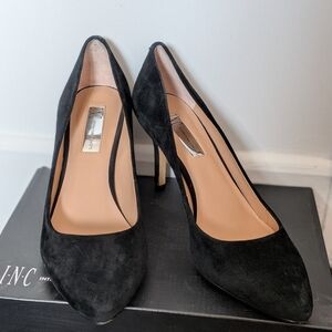 INC BLACK SUEDE CLASSIC HIGH HEELS